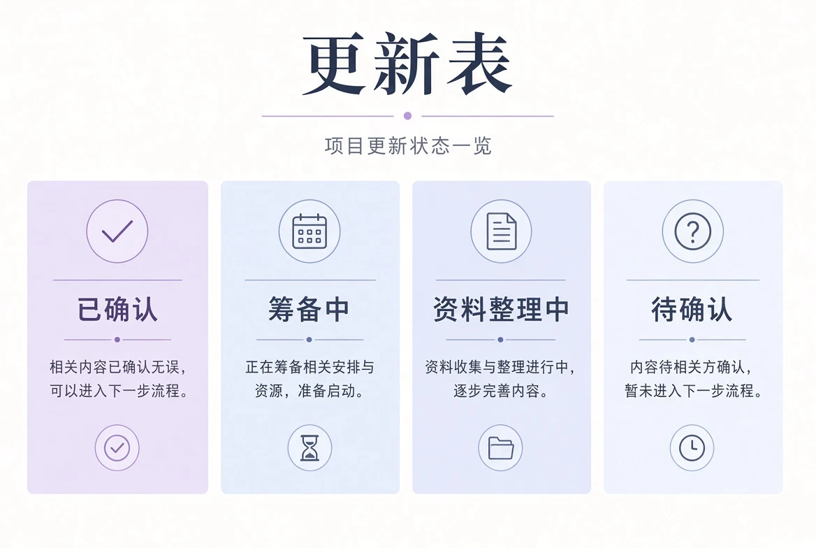 内容更新状态